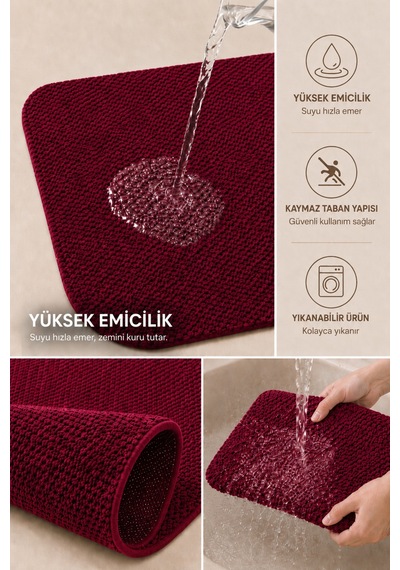 Su Emici Sebil Önü Matı Halı Kırmızı