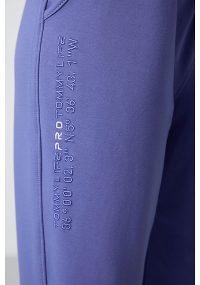 Tommy Life Eflatun Kapüşonlu Kanguru Cep Oversize Lastik Paça Kadın Eşofman Takımı - 95288 Mor