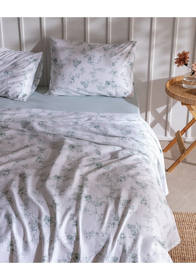 Madame Coco Tiny Çift Kişilik Ecocell Baskılı Pike Takımı - Haki 8684427201558 Çok Renkli