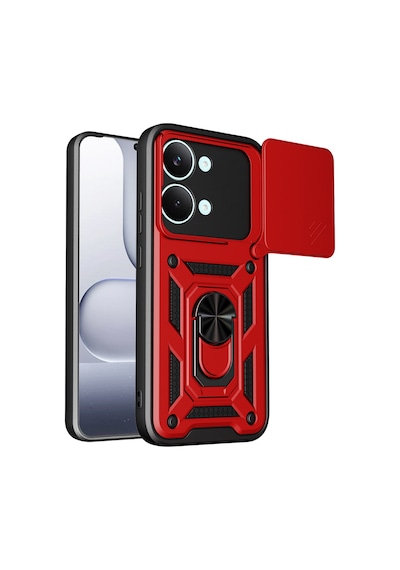 Newface - 484 - Xiaomi Poco X8 Pro Max Pars Lens Yüzüklü Silikon - Csmo-tex - - Kırmızı