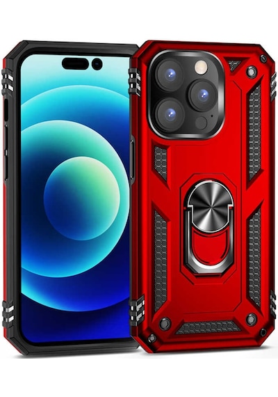 Apple Uyumlu iPhone 14 Pro Max Kilif Vega Yüzüklü Standli Zirh Kilif 559730785