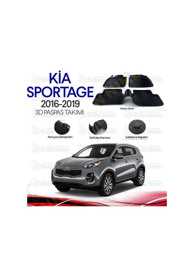 Kia Sportage 2016 - 2019 3D Havuzlu Oto Paspas Takımı
