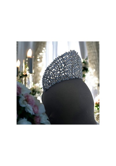 Kristal Taşlı Gelin,kına,nişan,söz,after,bride,party Taç 2 Lacivert - 707821394 Lacivert