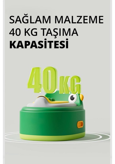 Wellgro Dino 2'si 1 Arada Bebek Lazımlık ve Tuvalet Adaptörü - Yeşil