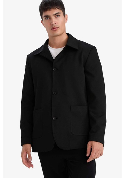 Defacto Regular Fit Polo Yaka Blazer Ceket G3832ax25wnbk27 Siyah-bk27