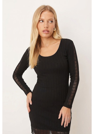 Armonika Kadın Siyah U Yaka Kolları Ve Eteği Tüllü Vücuda Oturan Yumuşak Dokulu Elbise Arm-26k001035 Armonika Kadın Siyah U Yaka Kolları Ve Eteği Tüllü Vücuda Oturan Yumuşak Dokulu Elbise Arm-26k001035
