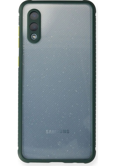 Samsung Galaxy A02 Kılıf Miami Şeffaf Silikon - Koyu Yeşil