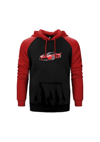 Asphalt 9 Legends Red Car Kırmızı Renk Reglan Kol Kapşonlu Sweatshirt Kırmızı