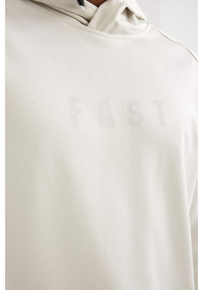 DeFactoFit Standart Fit Kapüşonlu Cepli Skuba Dalgıç Kumaş Sporcu Sweatshirt D1950AX24AUBG721