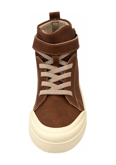Papucumun Dünyası Çocuk Erkek/kız Yüksek Bilekli Bağcıklı Spor Ayakkabı Sneaker Kahverengi