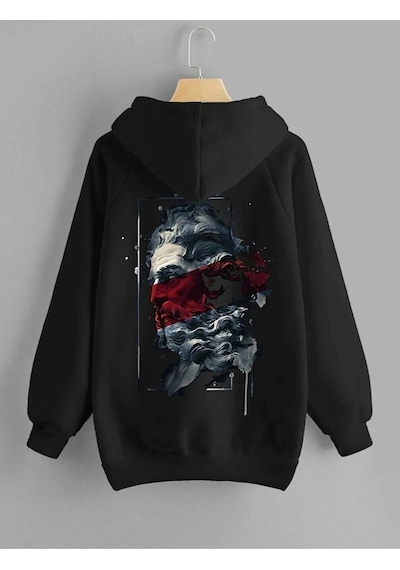 Altamira Unisex Sırt Baskılı Kapşonlu Oversize Sweatshirt 001