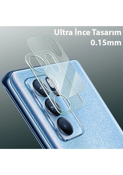 Oppo Reno6 Pro 3d Full Tempered Cam Kamera Koruyucu- 5775 Şeffaf