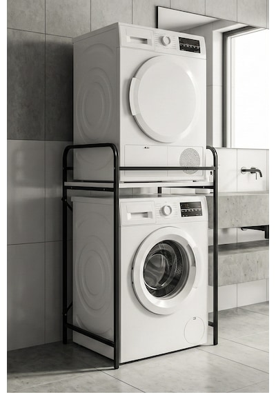 Çamaşır Makinesi Dolabı Raf Metal Düzenleyici Organizer 2 Katlı Banyo Rafı Çok Amaçlı Dolap 262 Çok Renkli