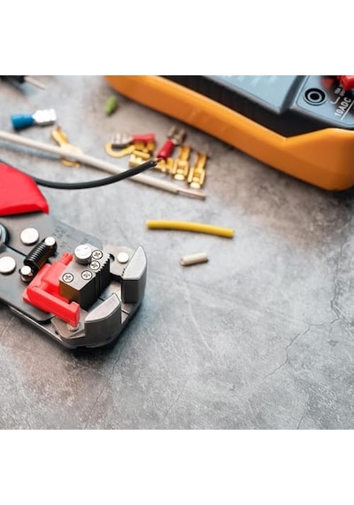 Aee 5 İ 1 Arada Otomatik Kablo Soyucu, Kesici, Kıvırıcı Ve Pabuç Sıkma Pensesi Automatic Wire Stripper & Crimper 0.2-6 Mm² Ayarlanabilir Soyma Uzunluğu, Ergonomik Tutma Kolu Asorti
