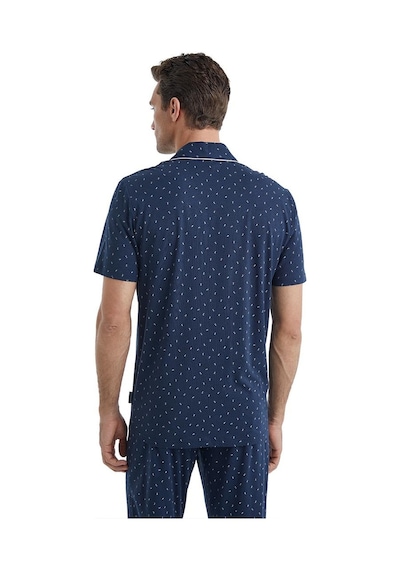 Blackspade Erkek Kısa Kol Gömlek Yaka Önden Düğmeli Lacivert Pijama Takımı C1t6n4o04 001
