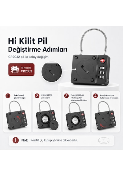 Hbb-k Hi Kilit Apple Android Uyumlu Akıllı Valiz Kilidi Siyah