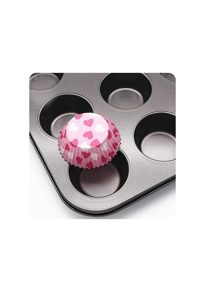 Muffin Kalıbı Kek 12'li Cupcake Muffin Kurabiye Turta Kalıbı Fırın Pasta Çörek Kapsül Yanmaz Tepsi T Diğer