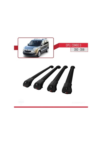Opel Combo D 2012-2018 Arası İle Uyumlu Ace-1 Ara Atkı Tavan Barı Siyah 4 Adet Bar