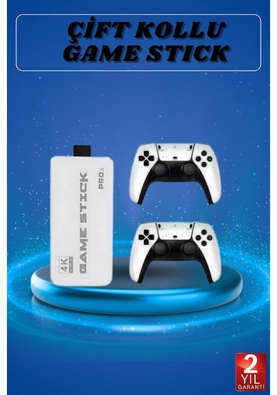 Game Stick 4k Retro Çift Kollu Atari Oyunlari +20000 Oyunlu Konsol Nostalji - Teolsa9798-6151
