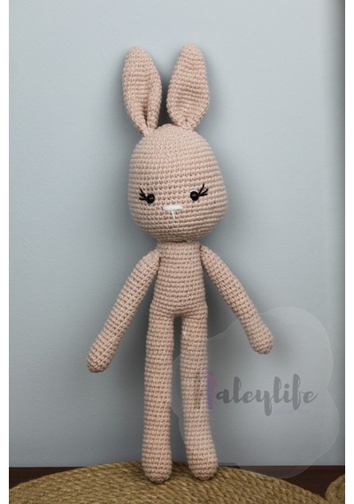 Aleylife Amigurumi Organik Tavşan Uyku- Oyun Arkadaşıaçık Pembe