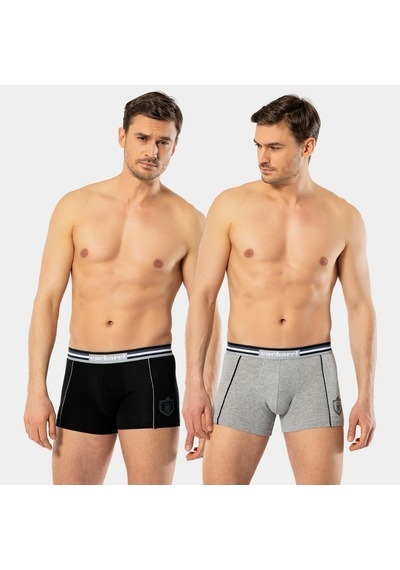 Cacharel Erkek 2'li Baskili Boxer 1323/siyah-gri Siyah - Gri