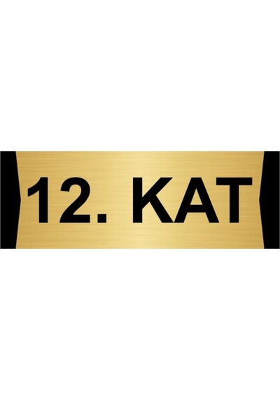 12.kat 10x20cm Altın Renk Metal Yönlendirme Levhası