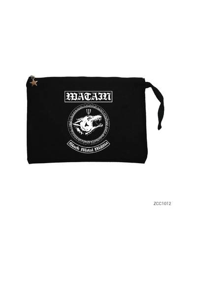 Zepplin Giyim Watain Black Metal Militia Siyah Clutch Astarlı Cüzdan