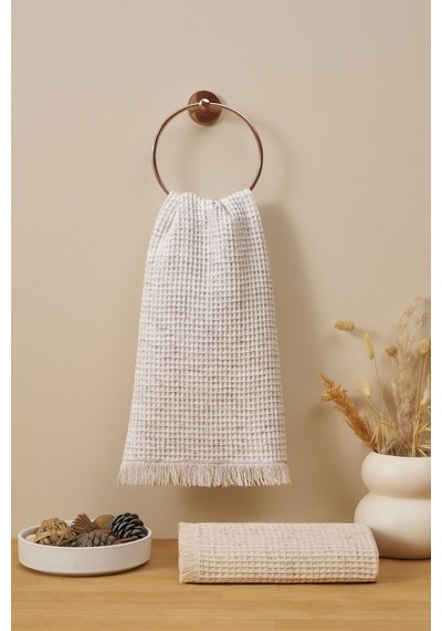 Plain Waffle 2'li Kurulama Peçetesi 50x70 Cm Krem/bej
