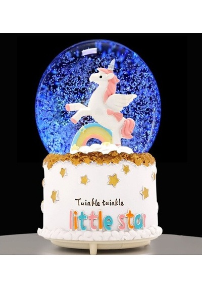 Unicorn Kar Motorlu Işıklı Ve Müzikli Büyük Boy Kar Küresi
