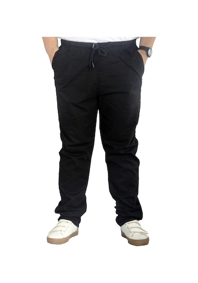 Mode Xl Büyük Beden Pantolon Keten Jogger Milano 21913 Siyah 001