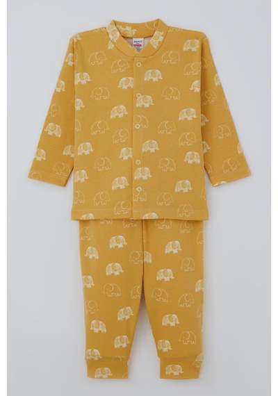 Breeze Erkek Bebek Pijama Takımı Sevimli Bebek Fil Desenli Önden Çıtçıtlı 4 Ay - 1 Yaş , Hardal Sarı Breeze Erkek Bebek Pijama Takımı Sevimli Bebek Fil Desenli Önden Çıtçıtlı 4 Ay - 1 Yaş , Hardal Sarı