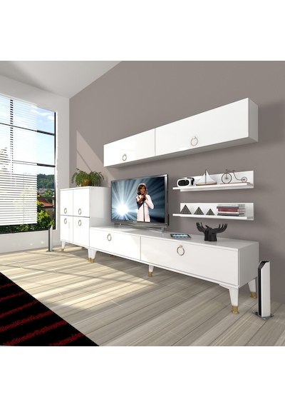 Decoraktiv Eko 6y Mdf Std Gold Tv Ünitesi Tv Sehpası Beyaz