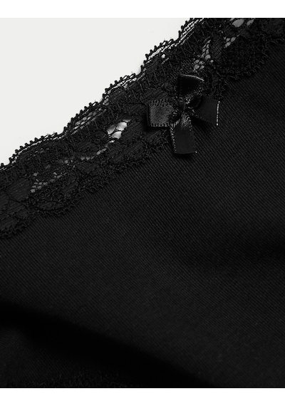 Marks & Spencer 3'lü Dantel Detaylı Brazilian Külot Seti T61007796B Siyah
