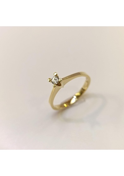 0.10ct Tek Taş Pırlanta Yüzük 14 Ayar Altın Hd Videolu