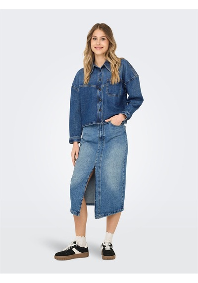Only Onlenya Front Slıt Mıd Skırt Mb Dnm Kadın Medium Blue Denim Etek - 15326839