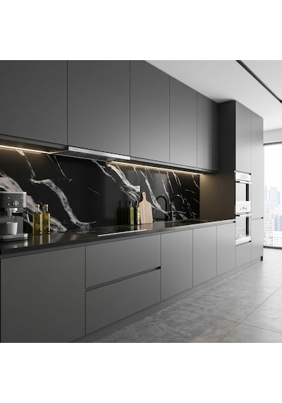30x60 Cm Kendinden Yapışkanlı Duvar,banyo,tezgah Arası Kaplama Siyah Mermer Desen 12 Adet 1089-30-12