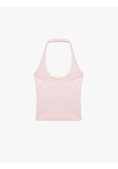 Koton Pamuklu Ribanalı Slim Fit Sırt Dekolteli U Yaka Bluz Pembe 6sak10338ek Gül
