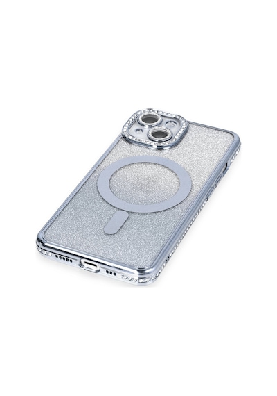 Newface Apple Uyumlu iPhone 14 Kılıf Joke Simli Magneticsafe Kılıf - Mavi