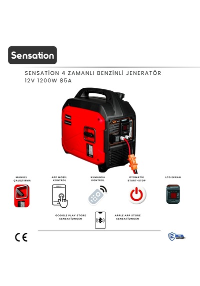 Sensation 12 Volt Dc 4 Zamanlı Jeneratör 1200w 85a Otomatik Akü Şarj Özellikli Karavan,tekne
