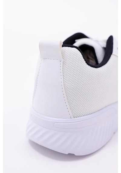Dijital Baskılı Unisex Beyaz Sneaker - Siyah Desenli Günlük Ayakkabı Beyaz-mavi