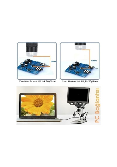 G1600 Plus+ Geniş Ekranlı Hd Dijital Mikroskop 1600x