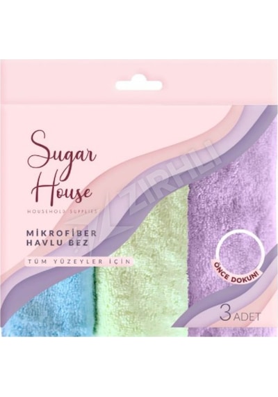2 Adet Sugar House Mikrofiber Havlu Bez 3'lü Renkli