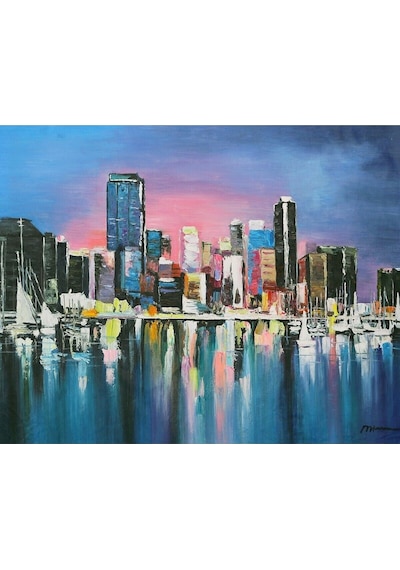 Yelken Soyut El Yapımı Yağlı Boya Tablo 115x96cm