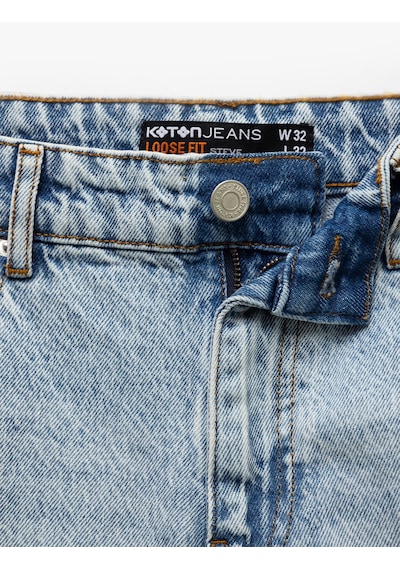 Koton Pamuklu Cepli Loose Fit Jean Pantolon - Steve Jean Açık İndigo 5sam40021nd Açık İndigo