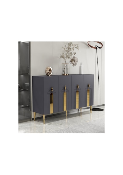 Garden 120 Cm Konsol Tv Sehpası Çok Amaçlı Dolap Antrasit-altın Antrasit-altın Garden 120 Cm Konsol Tv Sehpası Çok Amaçlı Dolap Antrasit-altın Antrasit-altın