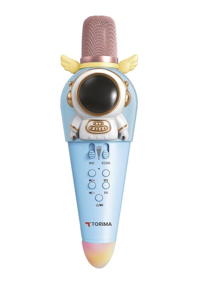 Torima KIDMIC01 Mavi Astronot Figürlü Şarjlı BT Karaoke Mikrofon Ve Hoparlör 5W Kablosuz Mikrofon
