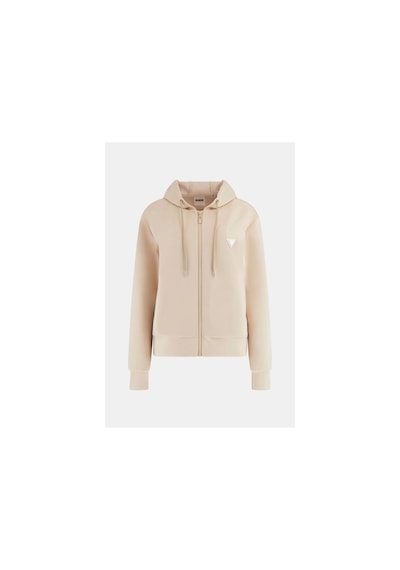 Guess Kadın Kapüşonlu Fermuarlı Sweatshirt Bej
