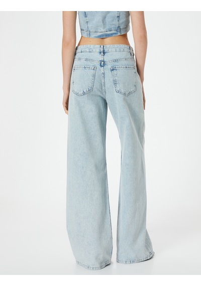 Koton Taşlı Geniş Paça Kot Pantolon Baklava Desenli Cepli - Bianca Wide Leg Jeans Açık İndigo 4sal40300md Açık İndigo Koton Taşlı Geniş Paça Kot Pantolon Baklava Desenli Cepli - Bianca Wide Leg Jeans Açık İndigo 4sal40300md Açık İndigo