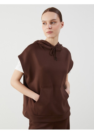 Lcw Modest Kahverengi Kanguru Cepli Kadın Hoodie
