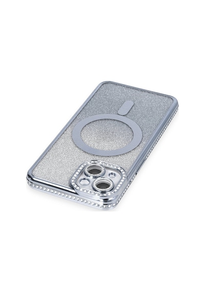 Newface Apple Uyumlu iPhone 14 Kılıf Joke Simli Magneticsafe Kılıf - Mavi